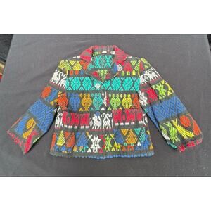 Vintage Child Sz 4 Guatemalan Jacket Blazer Vintage Handmade Woven Colorful
